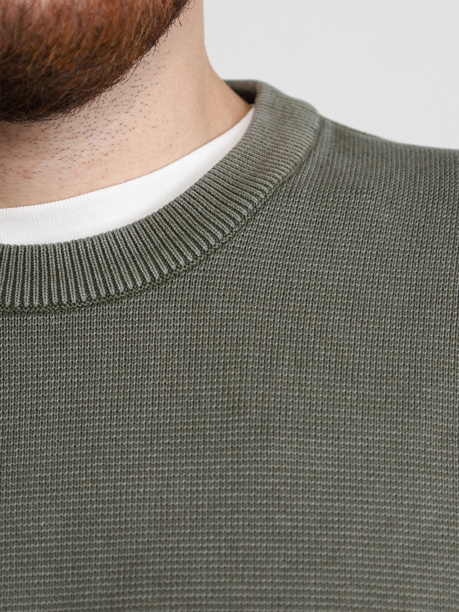 Пуловер цвета хаки из хлопка